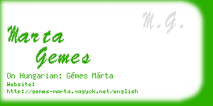marta gemes business card