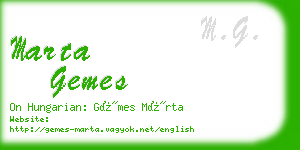 marta gemes business card